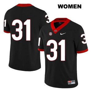 Women's Georgia Bulldogs NCAA #31 William Poole Nike Stitched Black Legend Authentic No Name College Football Jersey KDC6354RY